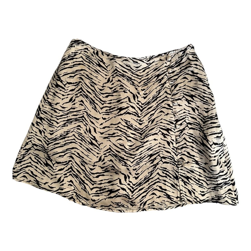 Zara silk zebra mini skirt